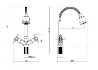 Смеситель для кухни OneLife P03-004cr полимерный
