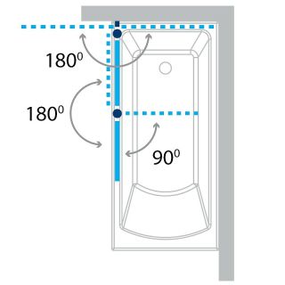 Шторка для ванны Koller Pool Waterfall Line QP95(left) chrome,grape