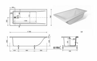 Ванна из литьевого мрамора Эстет Delta 170А silk ФР-00014388 170x70см белый матовый