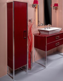 Пенал Armadi Art Monaco 170см бордо/хром 868-RCR