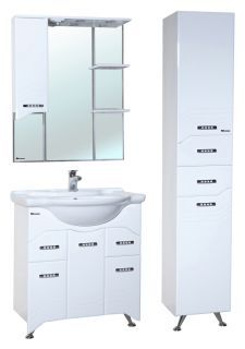 Зеркало-шкаф с подсветкой Bellezza Дрея 75см левый белый 00000001066