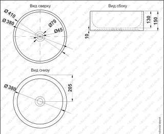 Накладная раковина Melana 7078AB-805 41см чёрный