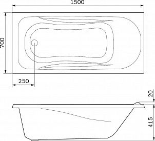 Акриловая ванна Am.Pm Sense New W76A-150-070W-A A0 150x70 см