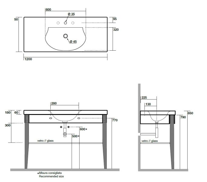 Раковина Kerasan Bentley 393201*1 120см белый