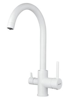 Смеситель для кухни Shevanik S128C с подключением фильтра белый