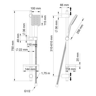 Душевой гарнитур Swedbe Calypso 5084 хром