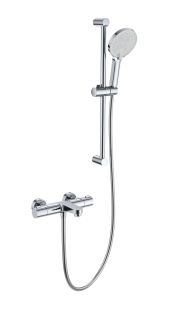 Смеситель для ванны с душевым гарнитуром Wonzon & Woghand WW-C2018-A-CR с термостатом хром