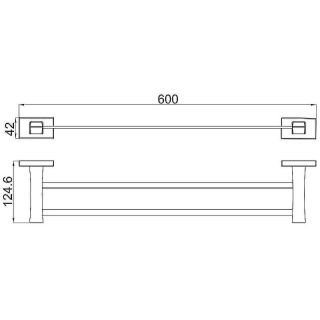 Полотенцедержатель двойной Gappo G0709 60 см хром