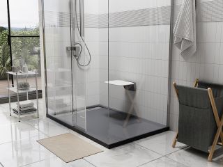 Душевой поддон из искусственного камня WasserKRAFT Wiese 140x90 84T36 Серый матовый