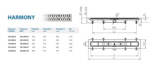 Душевой лоток Alpen Harmony CH-650H глянец с решеткой и опорами