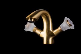 Смеситель для раковины Boheme Camelia золото 311-Camelia