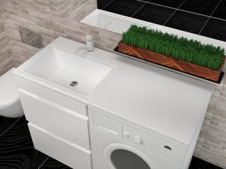 Раковина над стиральной машиной Stella Polar Мадлен 110см правая белый SP-00000838