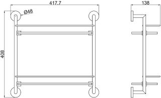Стеклянная полка Allen Brau Priority 6.31015-31 Черная матовая
