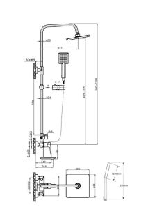 Agger Brilliant A0394444 Душевая система со смесителем, черный