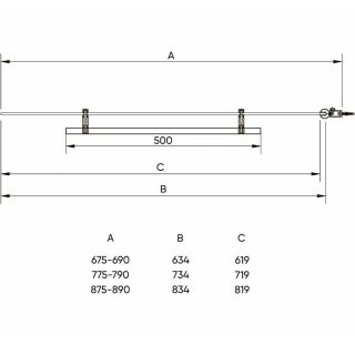 Шторка на ванну Veconi Palau PL-79, 800x1500, хром, стекло прозрачное