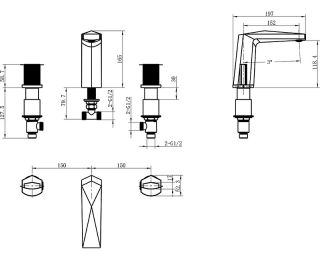 Смеситель для раковины Boheme Venturo 150-MG-TOUCH золото матовое