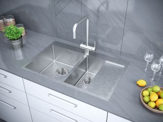 Мойка кухонная Paulmark Union PM537851-BSL левая брашированная нержавеющая сталь