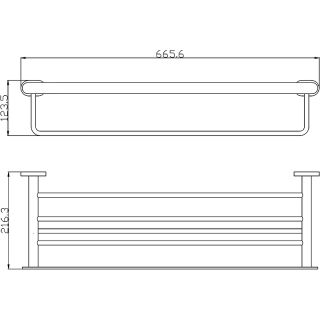 Полка для полотенец Rav Slezak Yukon YUA0704CB Хром Белый