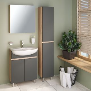 Тумба под раковину Runo графит (под умывальник Уют 60 ) Лада 60 (00-00001165)