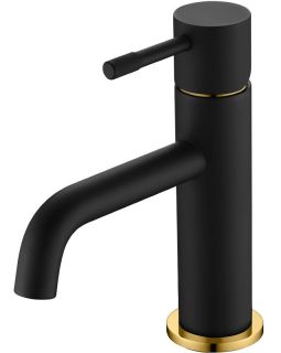 Смеситель для раковины Boheme Uno 461-BG чёрный/золото