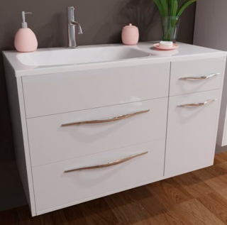 Подвесная тумба под раковину Эстет Barcelona ФР-00003577 Л 90см три ящика одна дверь