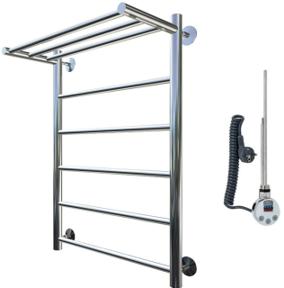 Электрический полотенцесушитель Тругор Аспект 1 П с полкой 80x50см хром Аспект1/элТЭН8050П