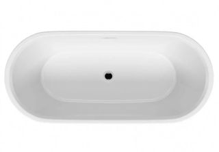 Акриловая ванна Riho Inspire Velvet Fall B091005220 160х75см заполнение через перелив чёрный матовый/белый матовый