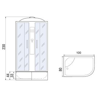 Душевая кабина River Desna XL 100x80 MT L 10000006143 без гидромассажа