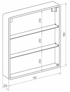 Зеркало-шкаф с подсветкой Continent Elliott МВК014 80см белый