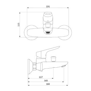 Смеситель для ванны Damixa Jupiter 771000301 чёрный матовый