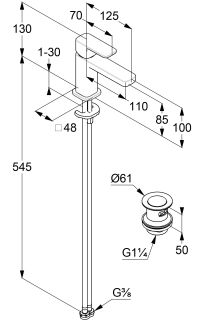 Смеситель для раковины Kludi Renon 42266N075 брашированное золото