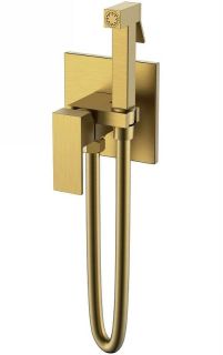 Гигиенический душ Boheme Qubic 477-BR со смесителем бронза