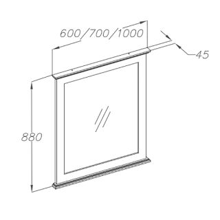 Зеркало Opadiris Палермо 00-00006726 Белое матовое