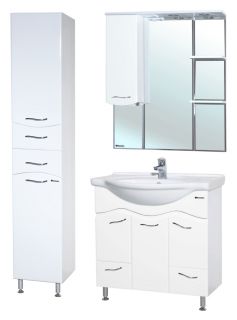 Зеркало-шкаф с подсветкой Bellezza Мари 85см левый белый 00000001172