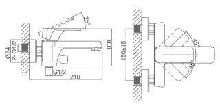 Смеситель для ванны DQ Berlin Kunste оранжевый DA1433213