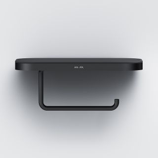 Держатель туалетной бумаги AM.PM Func A8F341422 с полкой Черный матовый