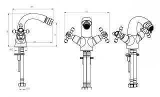 Смеситель для биде Boheme Medici Presente 316 бронза
