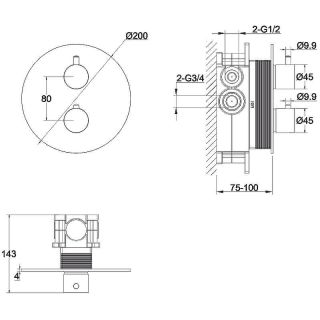Смеситель для душа Whitecross Y1236BL. Черный