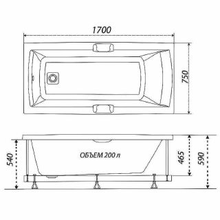 Акриловая ванна Triton Алекса Щ0000049164 170x75 см белый