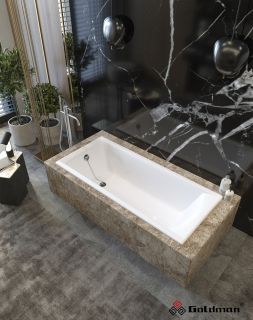 Ванна чугунная Goldman Elite ET16070 160x70см с ножками