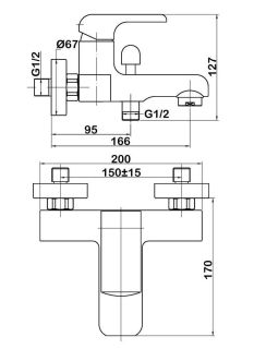 Смеситель для ванны Swedbe Iris 2230 хром