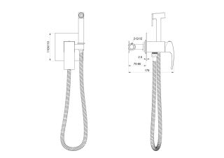 Гигиенический душ со смесителем Wonzon & Woghand Fit WW-88829009-BG брашированное золото