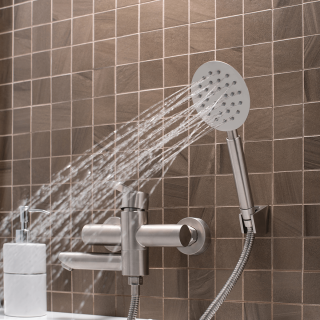 Смеситель для ванны с душем РМС SUS124-009E нержавеющая сталь