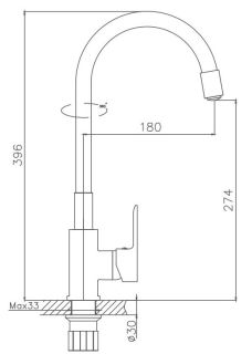 Смеситель для кухни Haiba HB70113-7 чёрный