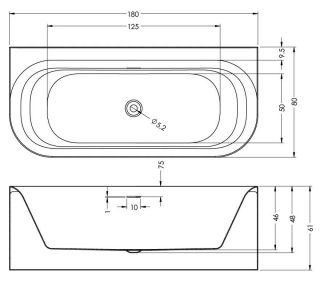 Акриловая ванна Riho Devotion Back2Wall Glossy B096001005 180х80см белый