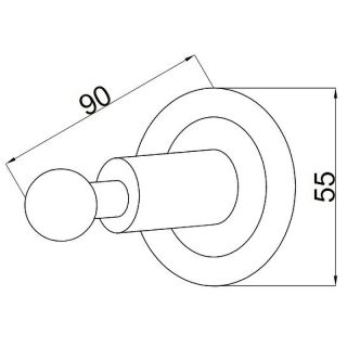 Крючок Boheme Murano 10906-B-CR хром/чёрный