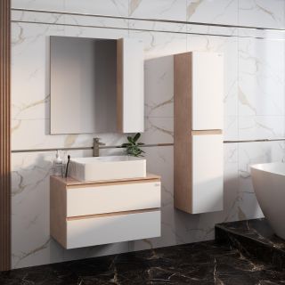 Пенал подвесной Onika Алеста 403566 35см белый/камень светлый