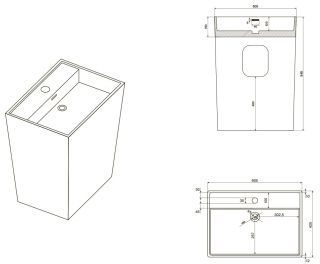 Напольная раковина NT Bagno Padova NT406 60см белый матовый