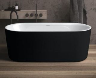 Акриловая ванна Riho Modesty Velvet Fall B090005220 170х76см заполнение через перелив чёрный матовый/белый матовый