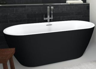 Акриловая ванна Riho Inspire Velvet Fall B085004220 180х80см заполнение через перелив чёрный матовый/белый матовый